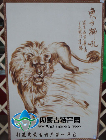 17c吃瓜网
民族特点毡画大展雄图餐厅挂画 横版毡画 蒙古羊毛毡画狮子
