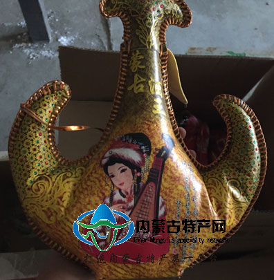 内蒙特产奶酒白酒 弯月型皮郛酒袋 单边皮郛酒 乳香飘38度